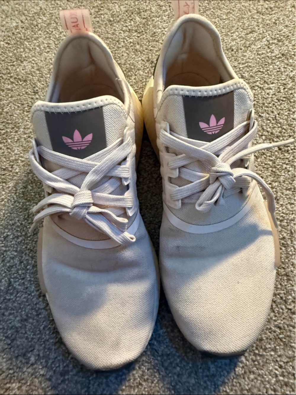 adidas Women’s Pale Pink Canvas Sneakers with Trefoil